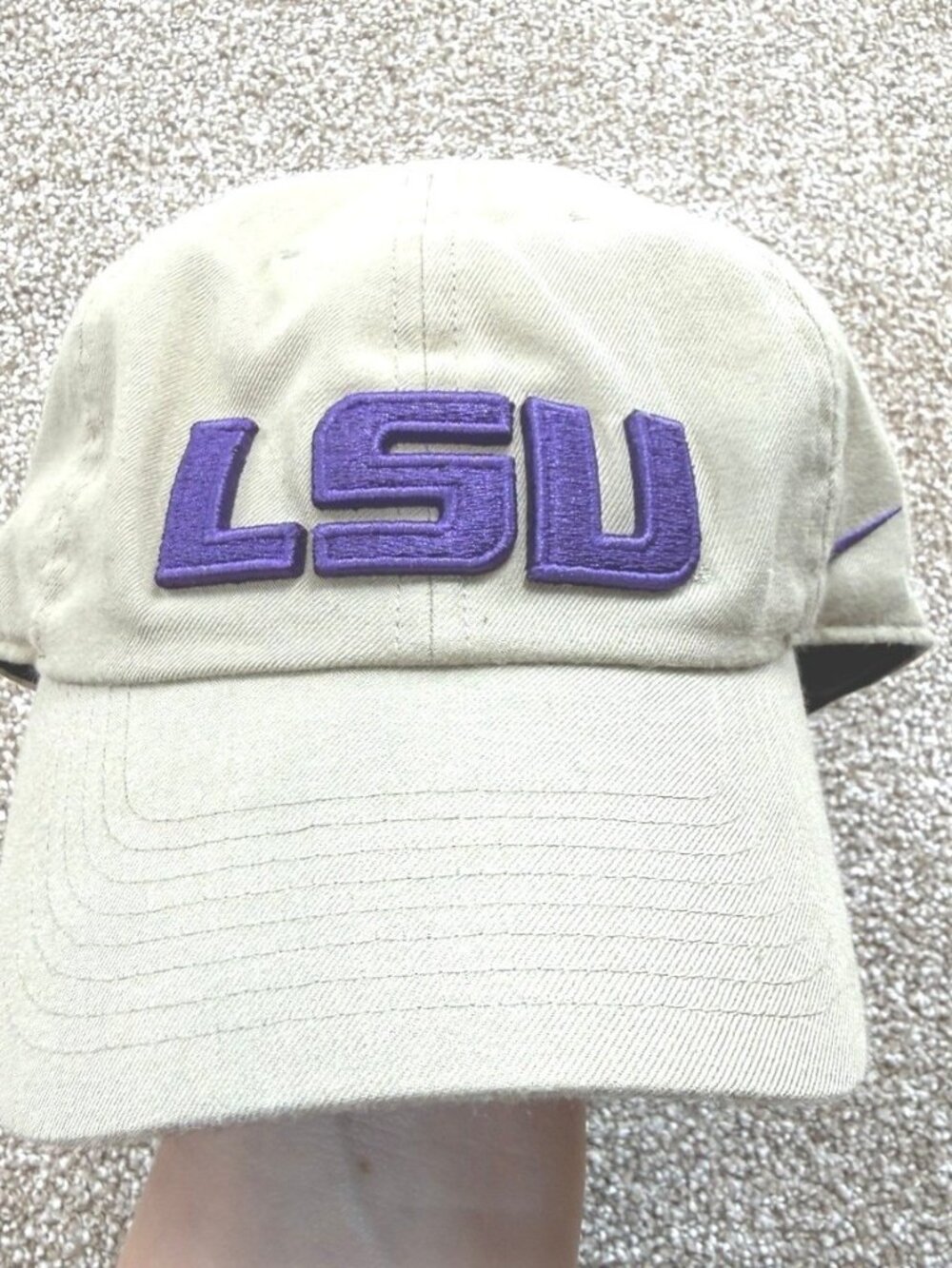 Nike Heritage86 LSU Tigers Hat Mens Khaki Tan Purple Dri-FIT Adjustable Cap